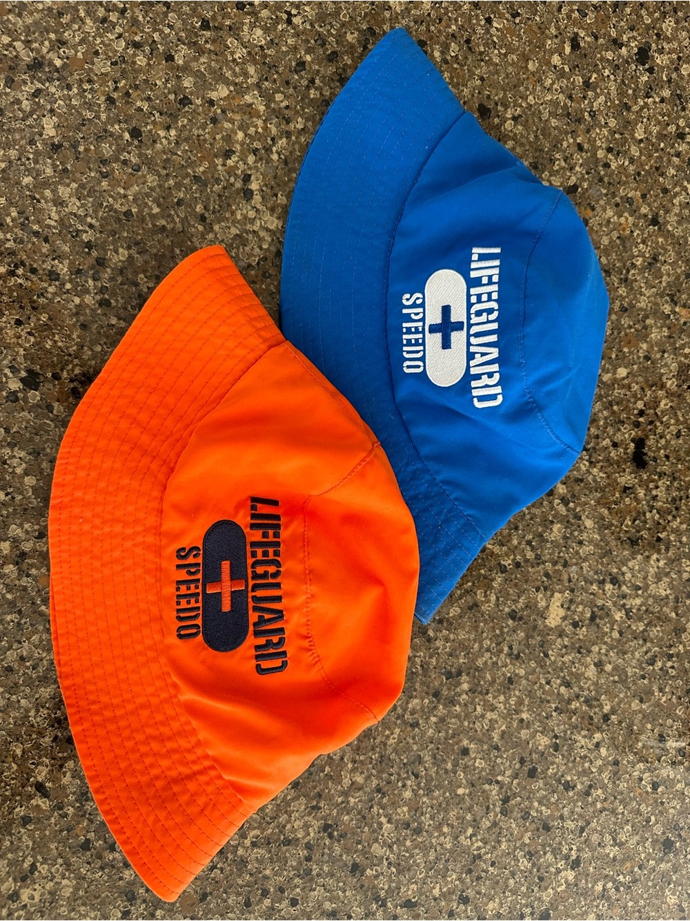 Vintage Speedo Lifeguard Bucket Hats - Orange & Blue